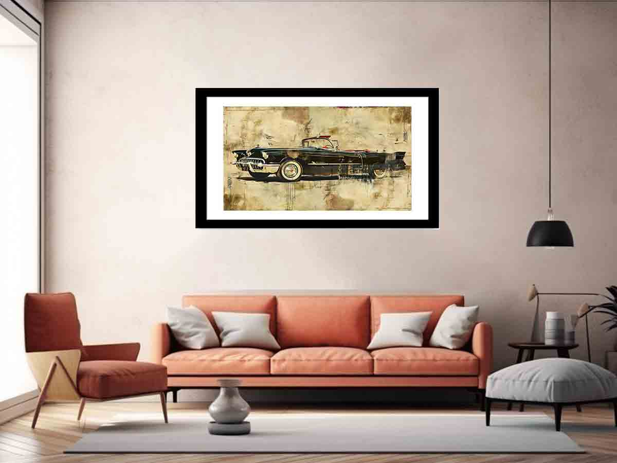 Vintage Car Framed Print - High-Quality, Ready-to-Hang Art - BEYRUN