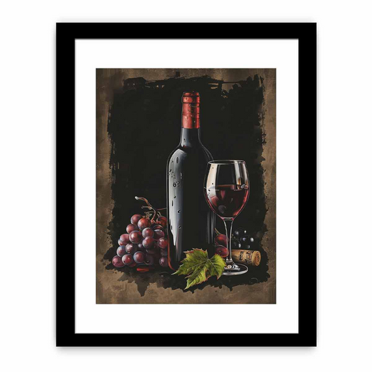 Red Wine Frame Print - Elegant Wall Art for Home & Office Décor | High-Quality Print & Frame - BEYRUN