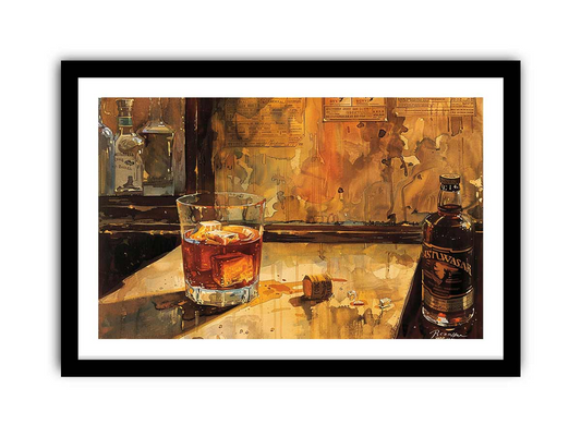 Vintage Whiskey Framed Print 2 - High Quality Artwork for Whiskey Lovers - BEYRUN