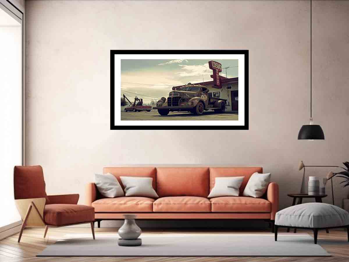 Vintage Truck Framed Print - Classic Decor for Your Home | High-Quality Wall Art - BEYRUN