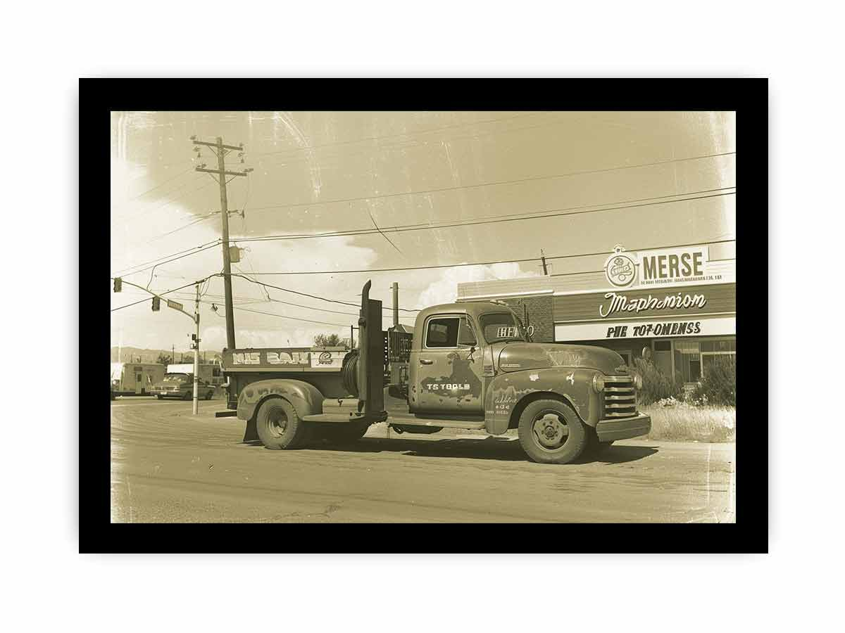 Vintage Truck Framed Print - High-Quality Paper & Radiata Pine Wood Frame | Ready to Hang - BEYRUN