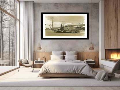 Vintage Truck Framed Print - High-Quality Paper & Radiata Pine Wood Frame | Ready to Hang - BEYRUN