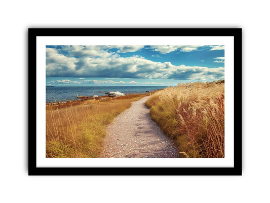 Stunning Beach Path Framed Print | High-Quality Wall Art - BEYRUN