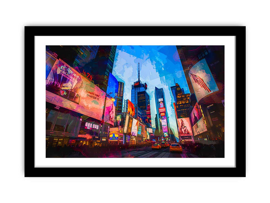 Times Square Framed Print - High-Quality, Radiata Pine Frame, Ready-to-Hang Wall Art with Matte Finish - BEYRUN