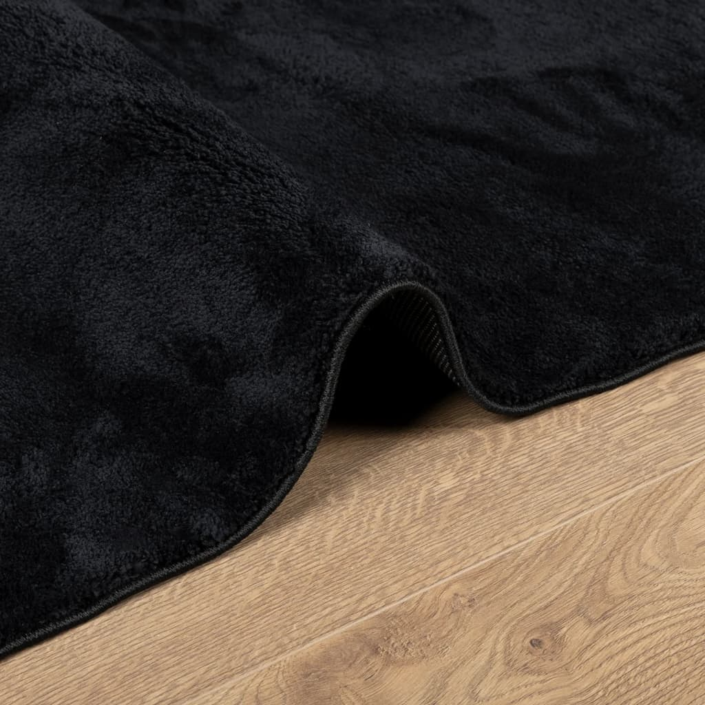 vidaXL OVIEDO Short Pile Rug – Ultra-Soft, Modern & Durable Floor Covering, 200x280 cm, Black - BEYRUN