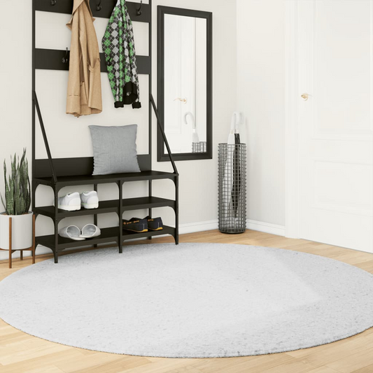 vidaXL Grey OVIEDO Short Pile Rug Ø 200 cm | Luxurious, Durable & Easy to Clean Home Decor - BEYRUN