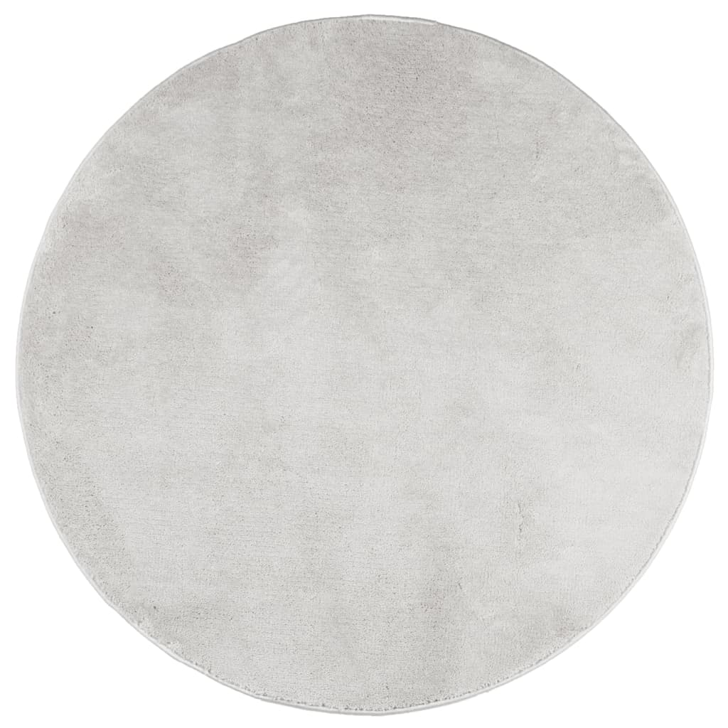 vidaXL OVIEDO Short Pile Round Area Rug - Grey, 240 cm - Ideal for Living Rooms & Bedrooms - BEYRUN