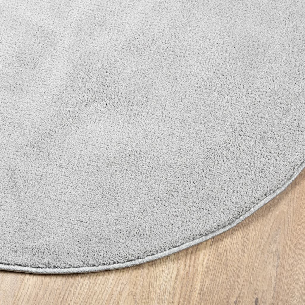 vidaXL OVIEDO Short Pile Round Area Rug - Grey, 240 cm - Ideal for Living Rooms & Bedrooms - BEYRUN