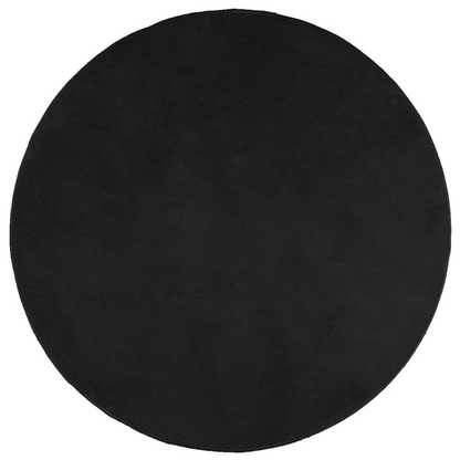 vidaXL Rug OVIEDO Short Pile Black Ø 200 cm - Luxurious Round Area Rug for Elegant Home Decor - BEYRUN