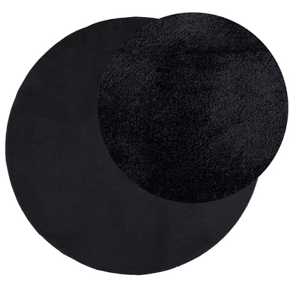 vidaXL Rug OVIEDO Short Pile Black Ø 200 cm - Luxurious Round Area Rug for Elegant Home Decor - BEYRUN