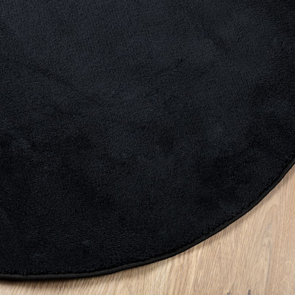 vidaXL Rug OVIEDO Short Pile Black Ø 200 cm - Luxurious Round Area Rug for Elegant Home Decor - BEYRUN