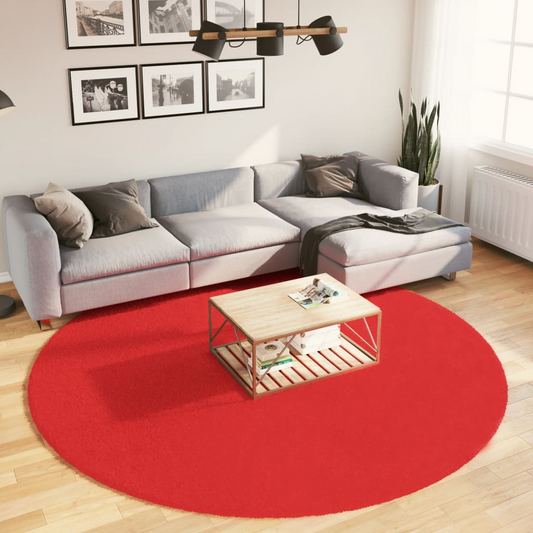 vidaXL Rug OVIEDO Short Pile Red Ø 240 cm - Luxurious & Durable Home Decor - BEYRUN