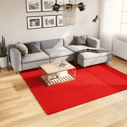 vidaXL OVIEDO Short Pile Red Rug 240x240 cm - Luxurious, Soft, and Durable Home Decor - BEYRUN