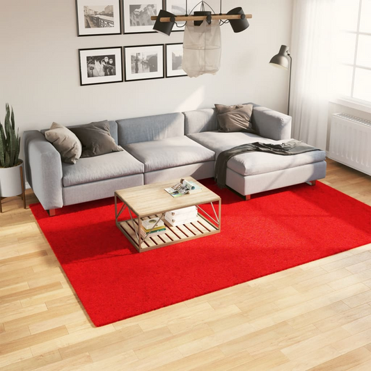 vidaXL OVIEDO Red Short Pile Rug 200x280 cm - Ultra Soft, Durable & Stylish Area Rug for Living Room, Bedroom, or Office - BEYRUN