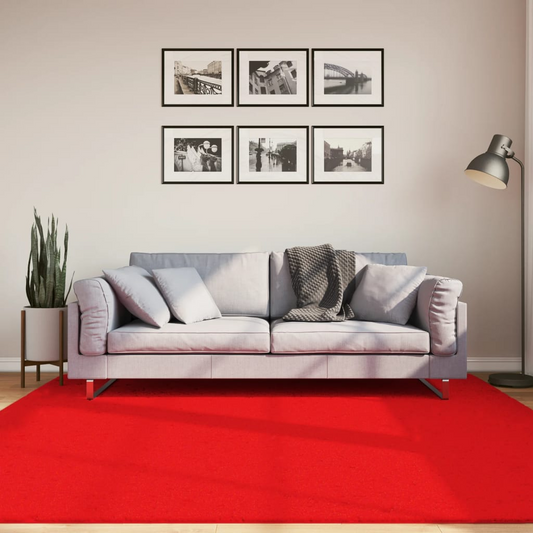 vidaXL OVIEDO Short Pile Rug - Luxurious Red 200x200 cm | Modern Home Decor Carpet - BEYRUN