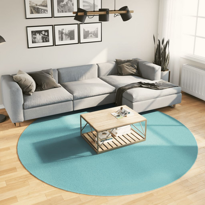 vidaXL OVIEDO Green Round Rug - Cozy & Modern Short Pile Rug - Ø 240 cm - Premium Polyester, Soft Texture, Large Living Spaces - BEYRUN