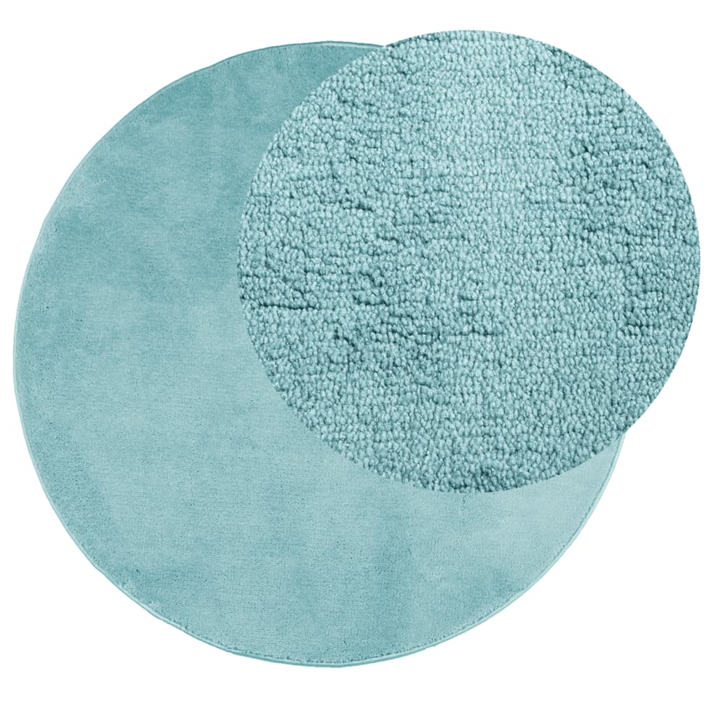 vidaXL OVIEDO Green Round Rug - Cozy & Modern Short Pile Rug - Ø 240 cm - Premium Polyester, Soft Texture, Large Living Spaces - BEYRUN