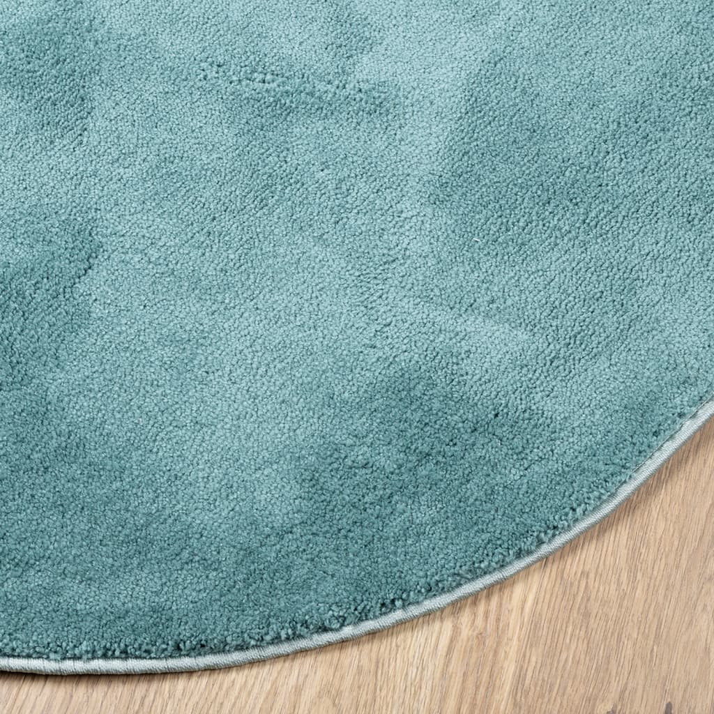 vidaXL OVIEDO Green Round Rug - Cozy & Modern Short Pile Rug - Ø 240 cm - Premium Polyester, Soft Texture, Large Living Spaces - BEYRUN