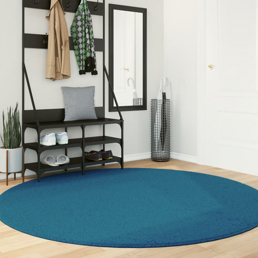 vidaXL OVIEDO Turquoise Rug - 200 cm Diameter, Super Soft Short Pile, OEKO-TEX Certified - Ideal for Living Rooms, Bedrooms & More - BEYRUN