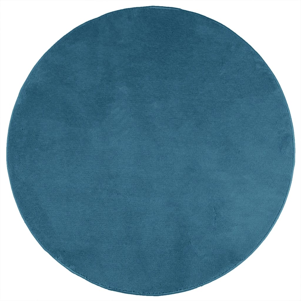 vidaXL OVIEDO Soft Turquoise Area Rug - 240 cm Diameter, Cozy & Durable for Living Room, Bedroom, Office - BEYRUN