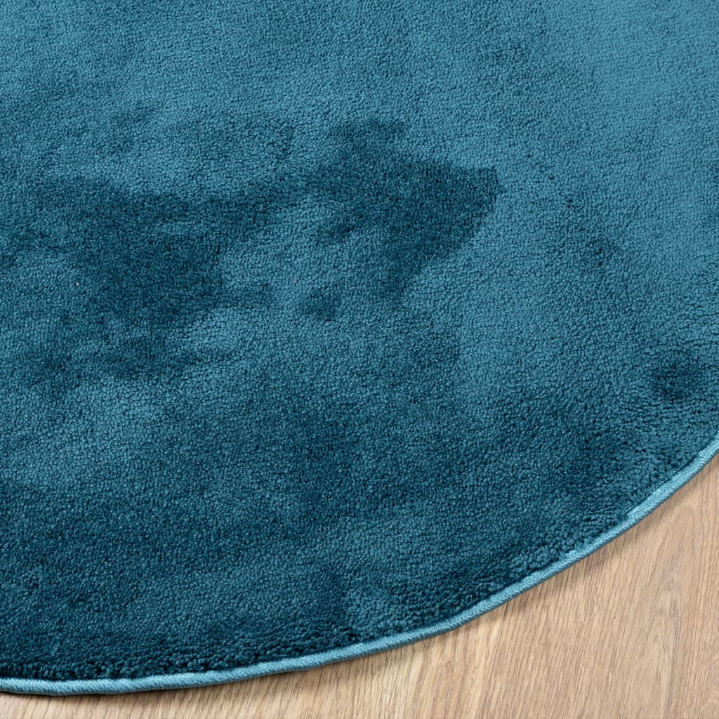 vidaXL OVIEDO Soft Turquoise Area Rug - 240 cm Diameter, Cozy & Durable for Living Room, Bedroom, Office - BEYRUN