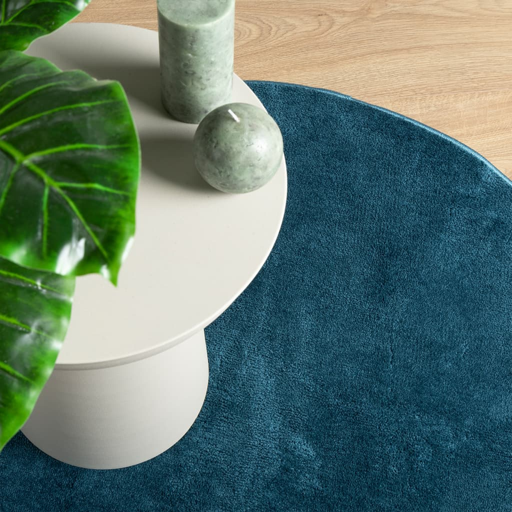 vidaXL OVIEDO Soft Turquoise Area Rug - 240 cm Diameter, Cozy & Durable for Living Room, Bedroom, Office - BEYRUN