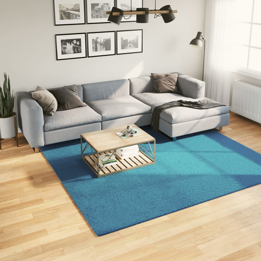 vidaXL Rug OVIEDO Short Pile - Super Soft, Durable & Easy to Clean Turquoise Rug 240x240 cm - BEYRUN