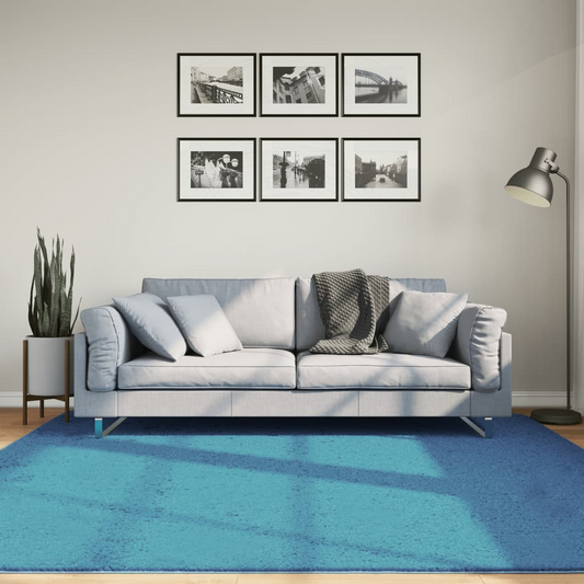 vidaXL Turquoise OVIEDO Short Pile Rug - Plush 200x200 cm Area Rug for Home Decor, Soft & Durable - BEYRUN