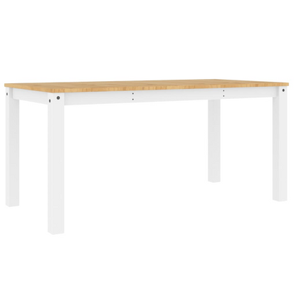 vidaXL Panama White Dining Table - Solid Pine Wood | Minimalist Design | Easy to Clean - BEYRUN