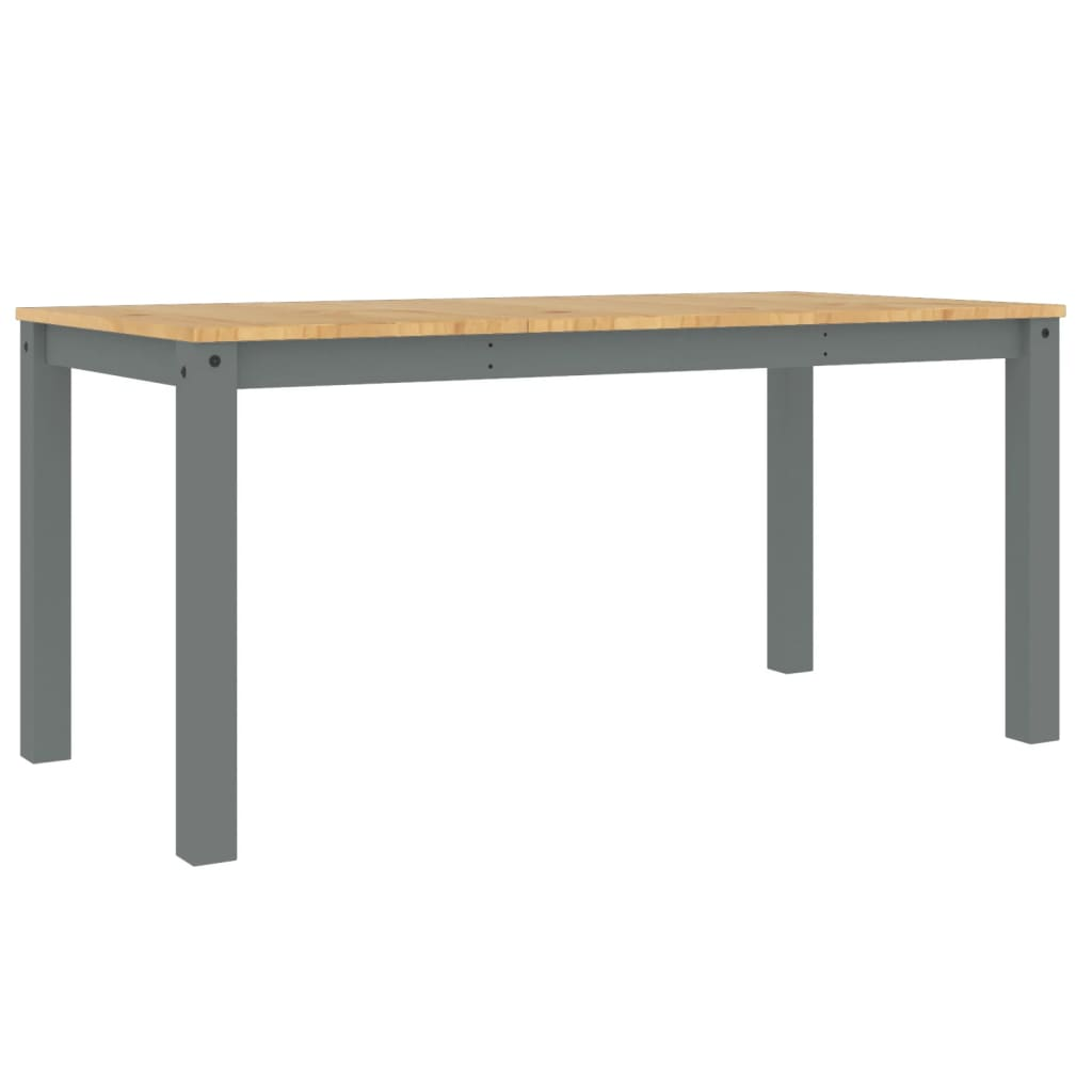 vidaXL Dining Table Panama Grey | Solid Pine Wood, Elegant Minimalist Design, 160x80x75 cm - BEYRUN