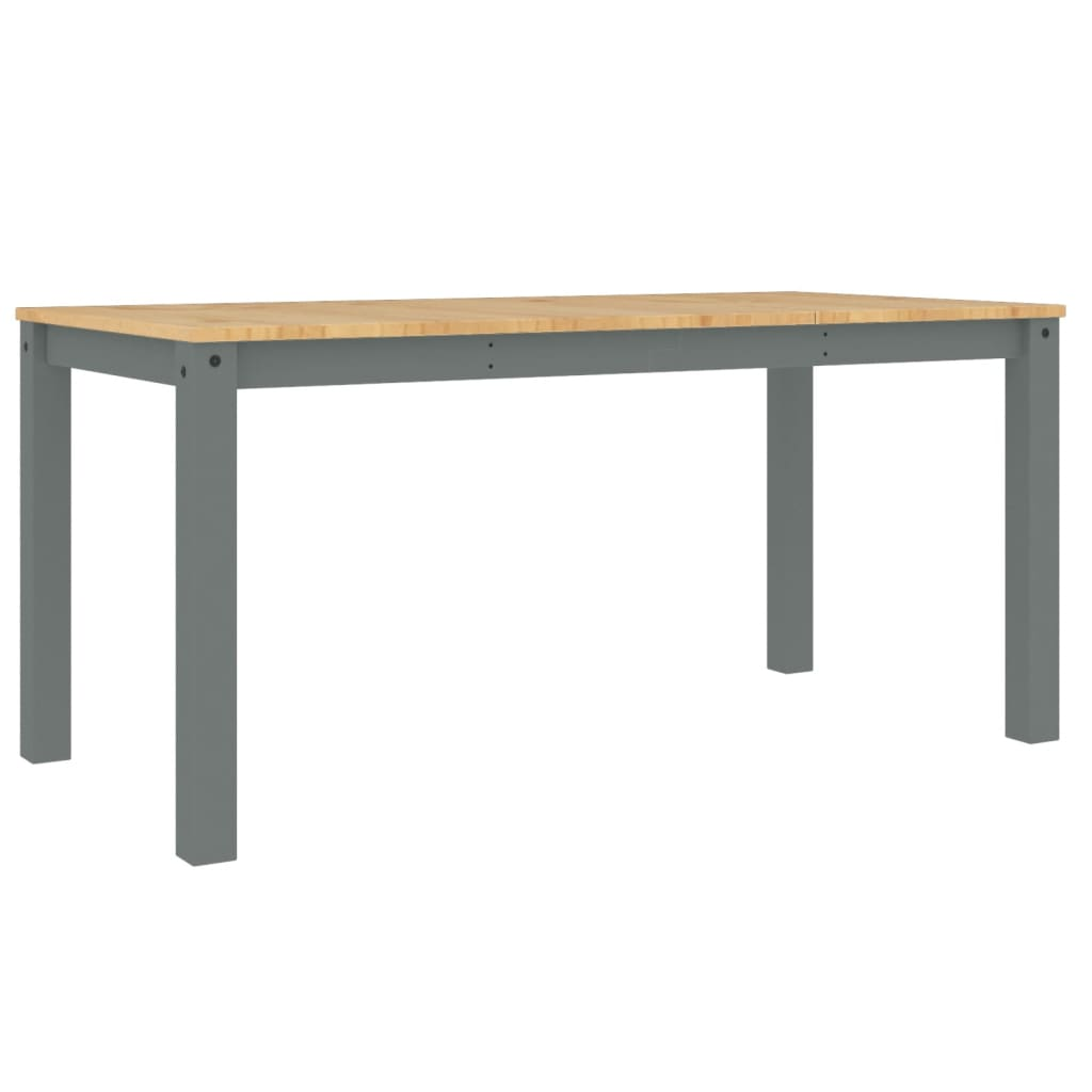 vidaXL Dining Table Panama Grey | Solid Pine Wood, Elegant Minimalist Design, 160x80x75 cm - BEYRUN