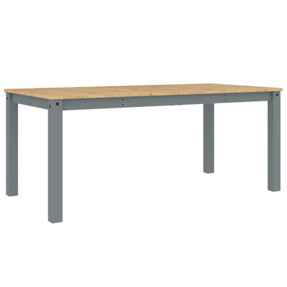 vidaXL Solid Pine Wood Dining Table in Panama Grey - 180x90x75 cm | Minimalist Design, Rustic Charm, Durable Quality - BEYRUN