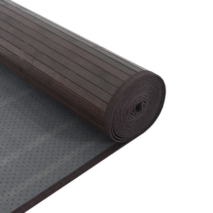 vidaXL Dark Brown Rectangular Bamboo Rug - 100x500 cm | Natural & Durable Floor Covering - BEYRUN