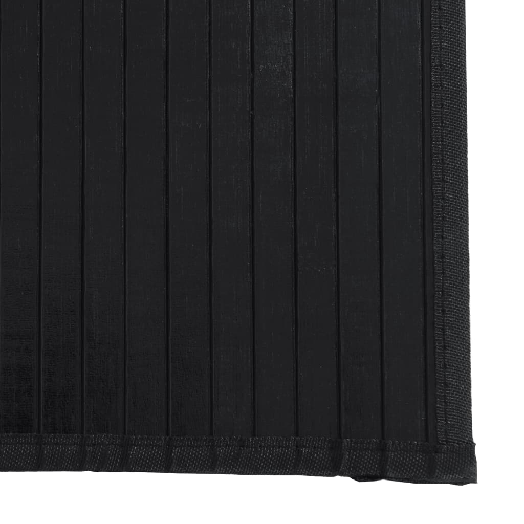 vidaXL Rectangular Bamboo Rug - 100x500 cm, Black, Durable & Stylish - BEYRUN