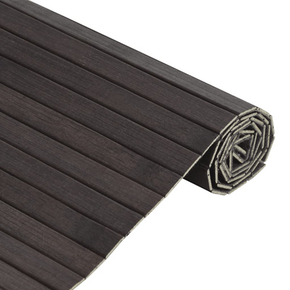 vidaXL Dark Brown Bamboo Rug - Modern & Durable Rectangular Rug (100x500 cm) - BEYRUN