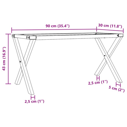 vidaXL Coffee Table Legs X-Frame 90x30x43 cm Steel - Durable and Stylish