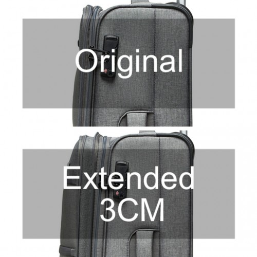 British Traveller 28" Lightweight Expandable Soft Shell Suitcase with TSA Lock - Grey - BEYRUN