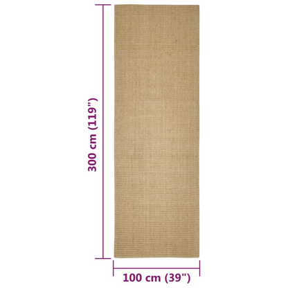 vidaXL Durable Sisal Rug for Cat Scratching Post 100x300 cm | Natural & Eco-Friendly - BEYRUN