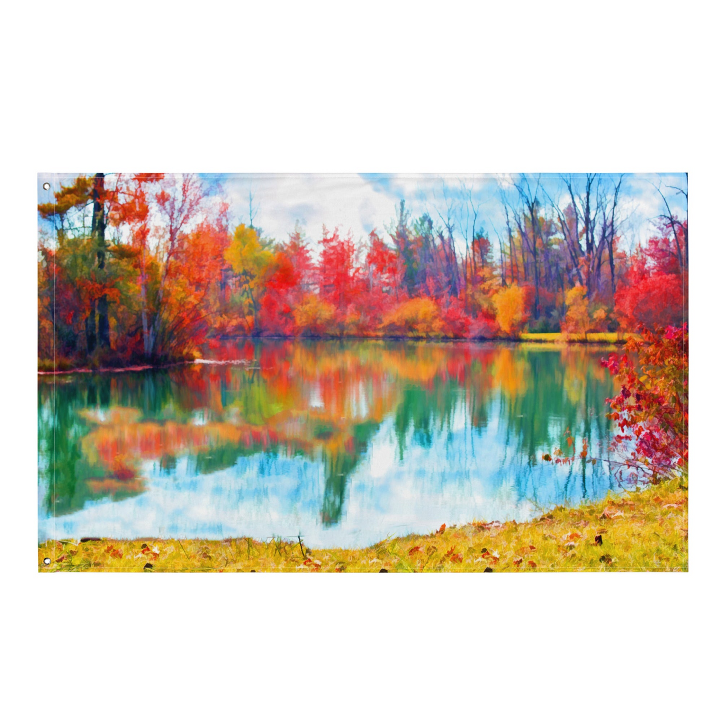 Fine Art Lake Painting Flag Tapestry - Versatile Wall Decor - BEYRUN