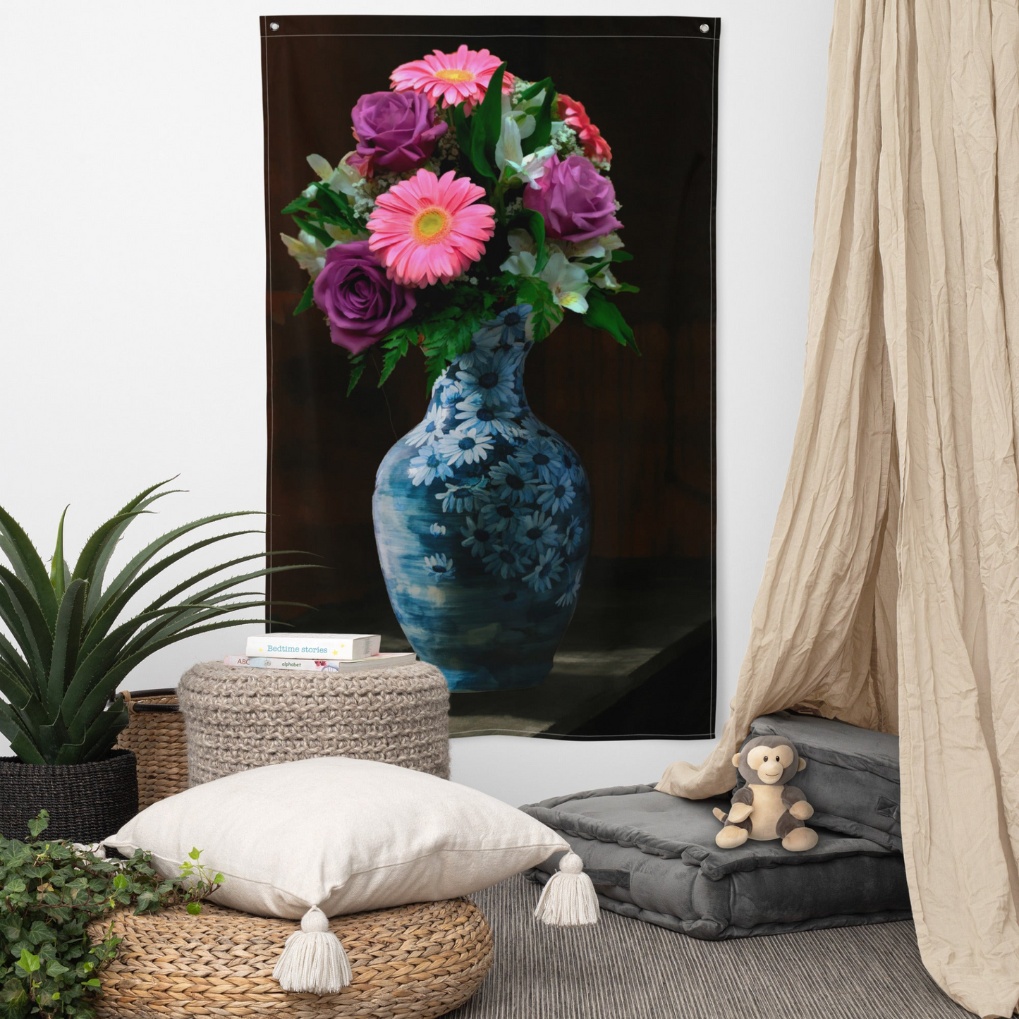 Flowers Wall Art Painting Flag Tapestry - Stunning Home Decor - BEYRUN