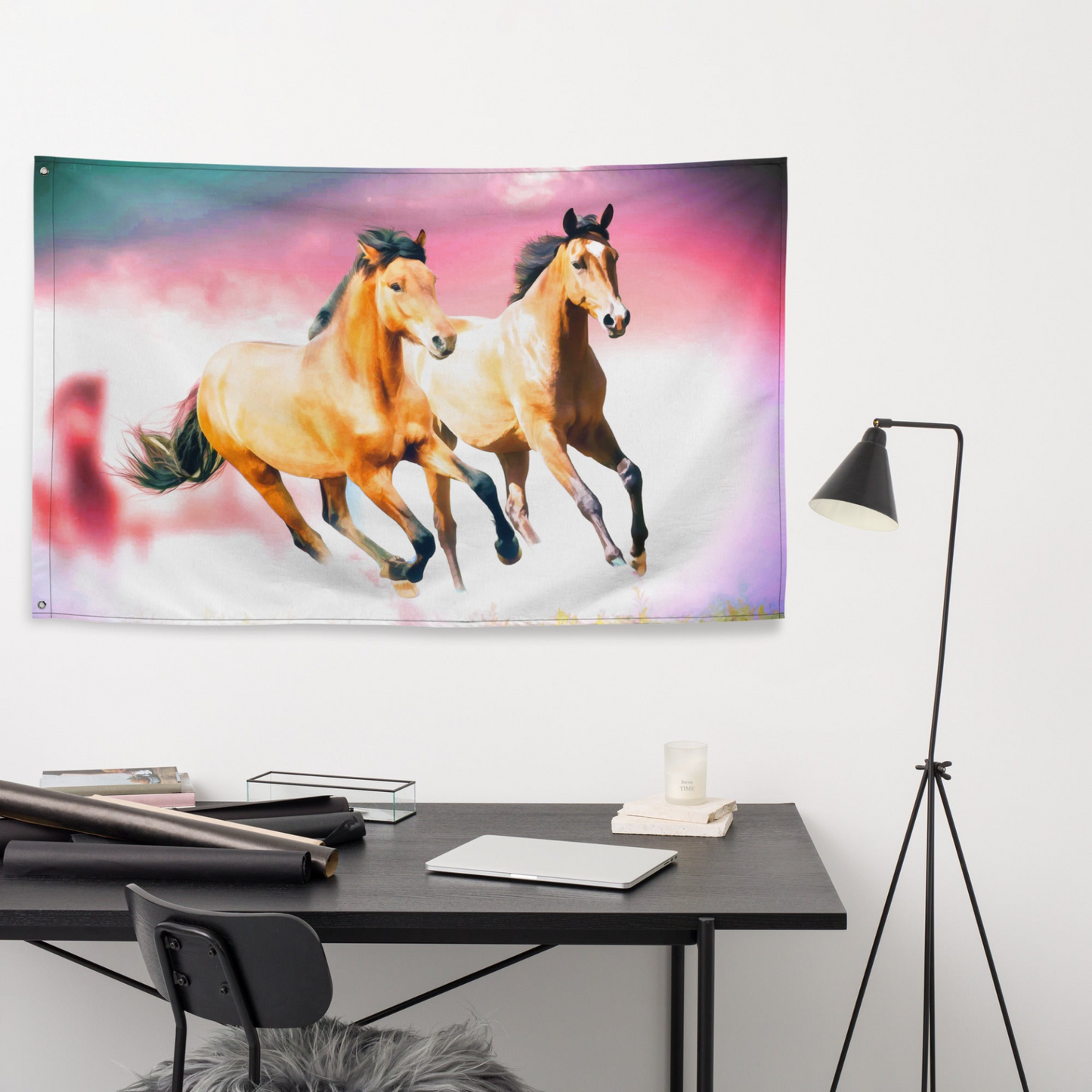 Stunning Running Horse Art Painting Flag Tapestry – Versatile Wall Decor - BEYRUN