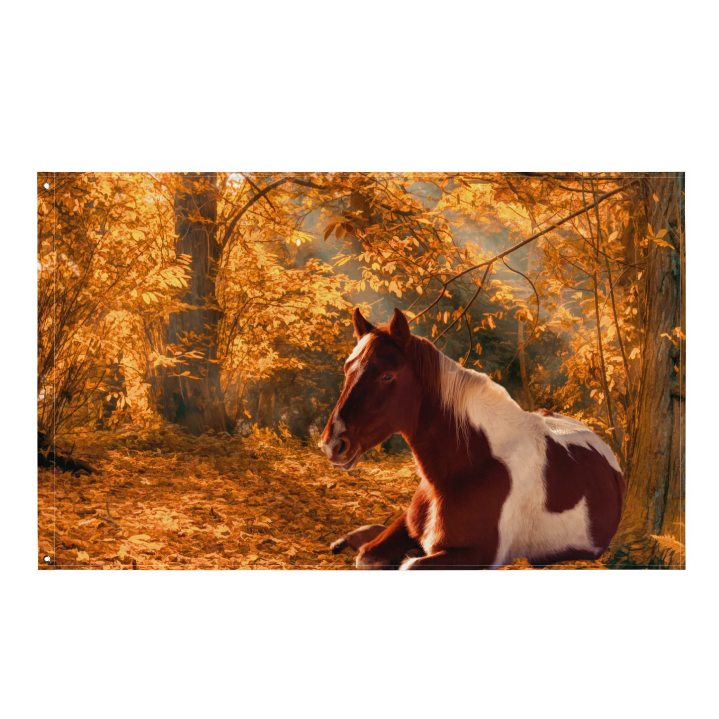 Horse Wall Art Painting Flag Tapestry - Stunning Interior Decor, Easy-to-Care, 100% Polyester - BEYRUN