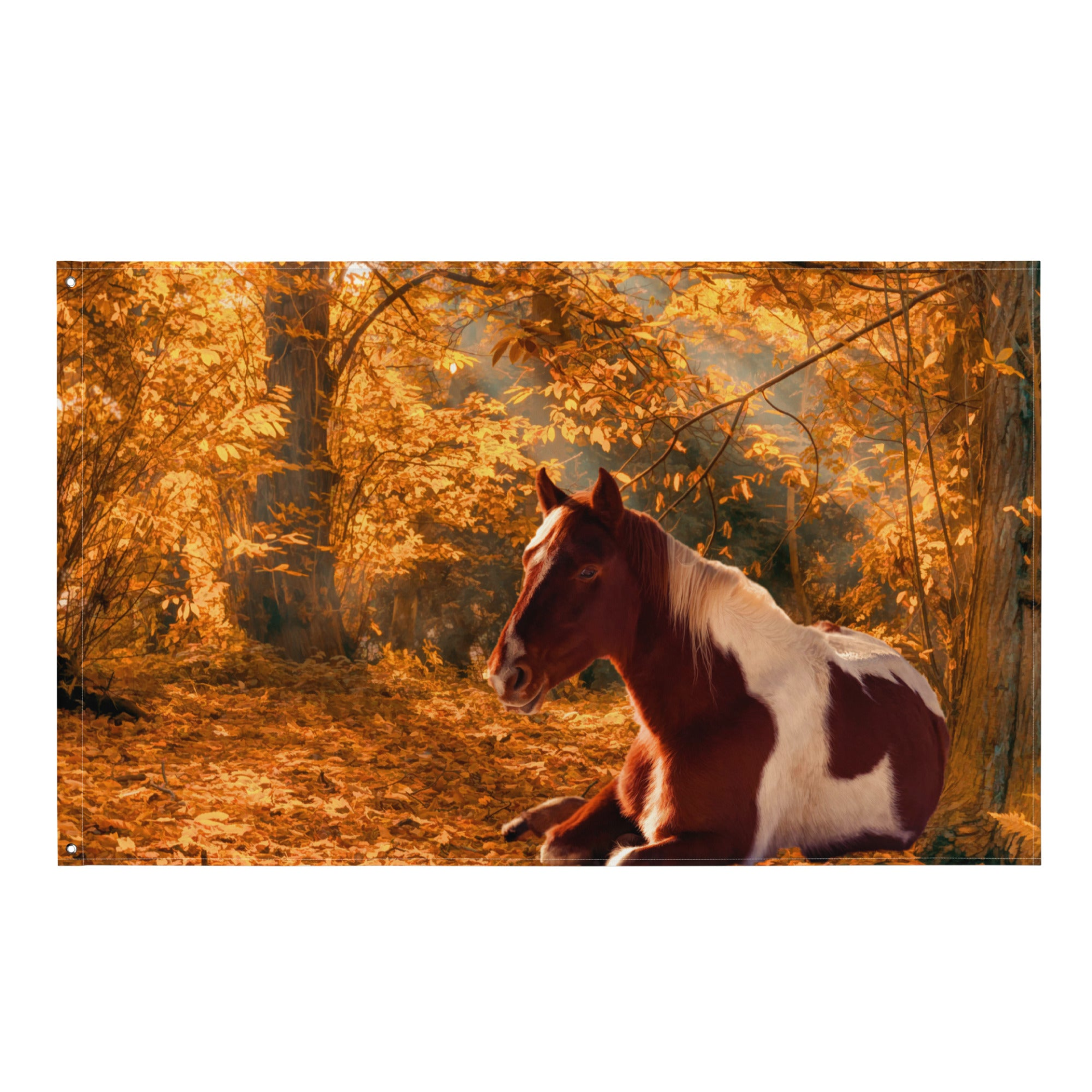 Horse Wall Art Painting Flag Tapestry - Stunning Interior Decor, Easy-to-Care, 100% Polyester - BEYRUN