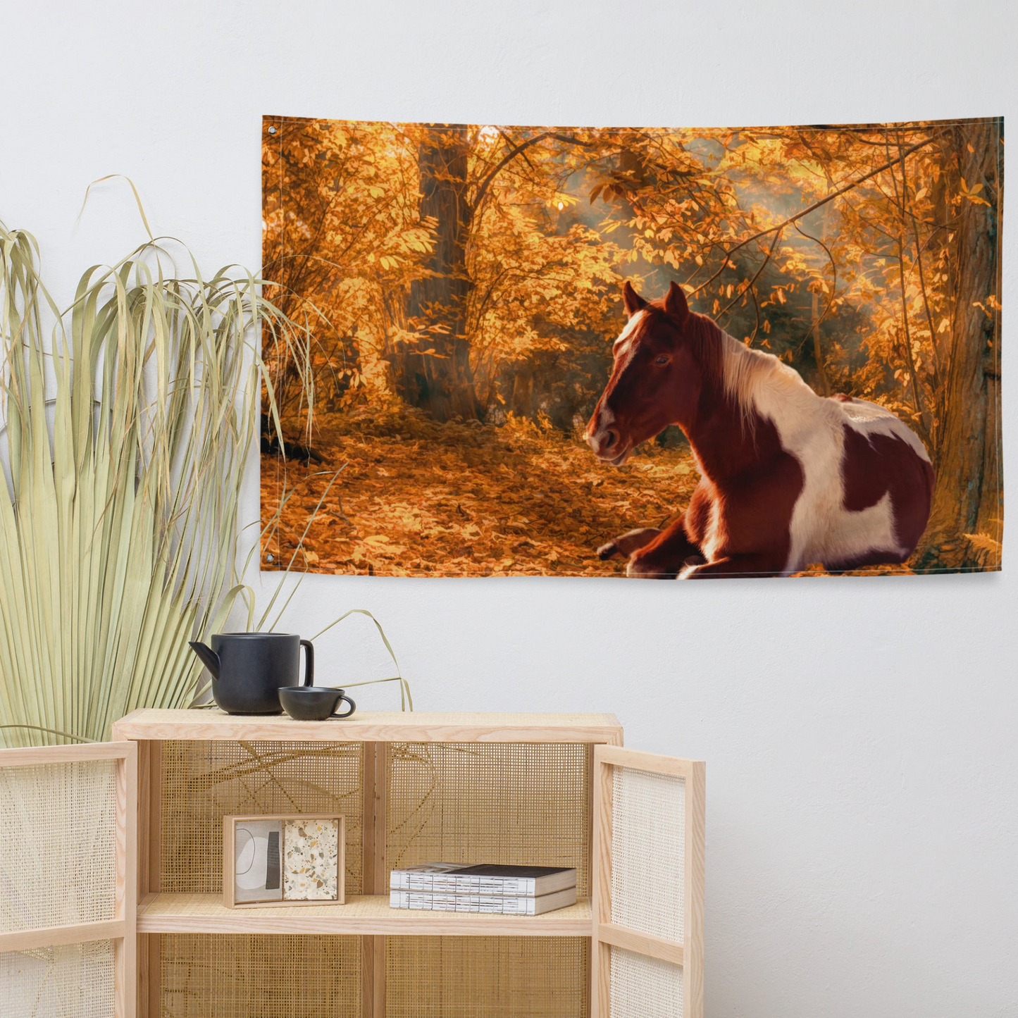 Horse Wall Art Painting Flag Tapestry - Stunning Interior Decor, Easy-to-Care, 100% Polyester - BEYRUN