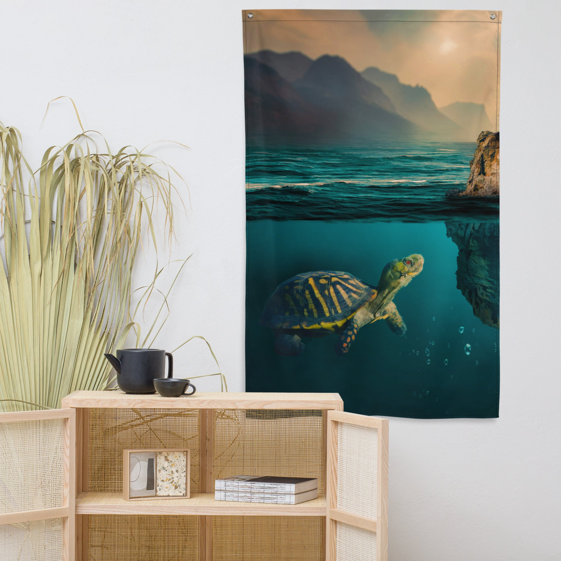 Turtle Art Painting Flag Tapestry - Versatile & Durable Home Decor - BEYRUN