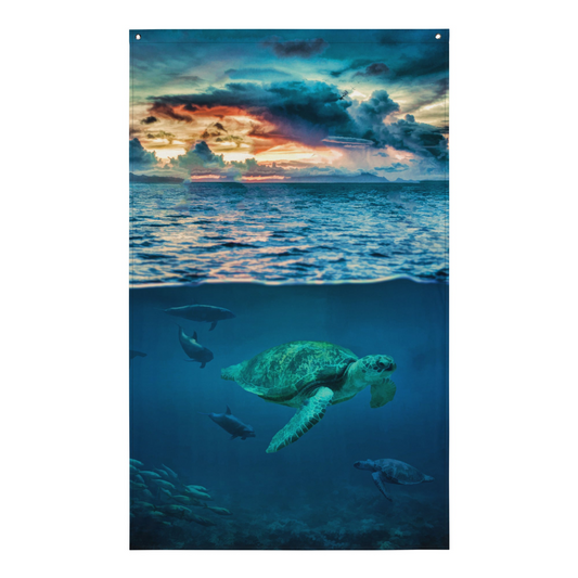 Turtle Wall Art Oil Painting Flag Tapestry - Vibrant & Versatile Decor - BEYRUN