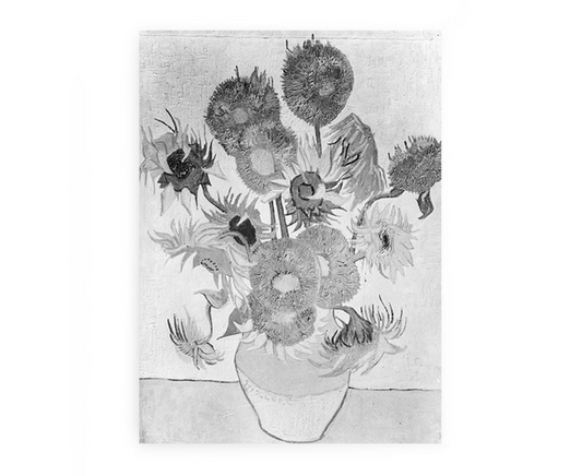 Van Gogh Sunflower Black & White Canvas Print - Stunning Wall Art - BEYRUN