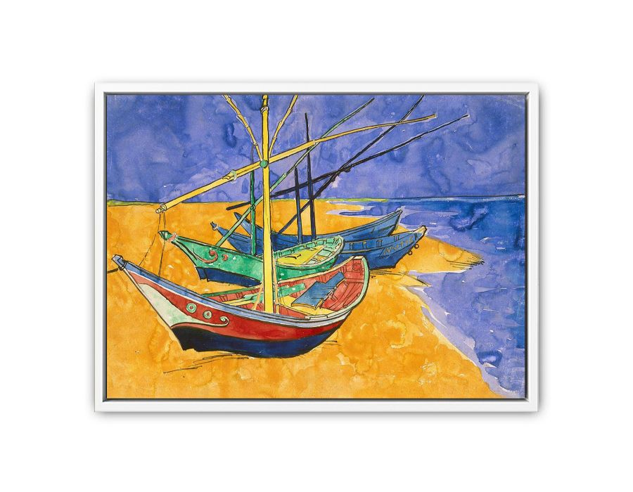 Fishing Boats by Van Gogh - Premium Canvas Print for Art Lovers - BEYRUN