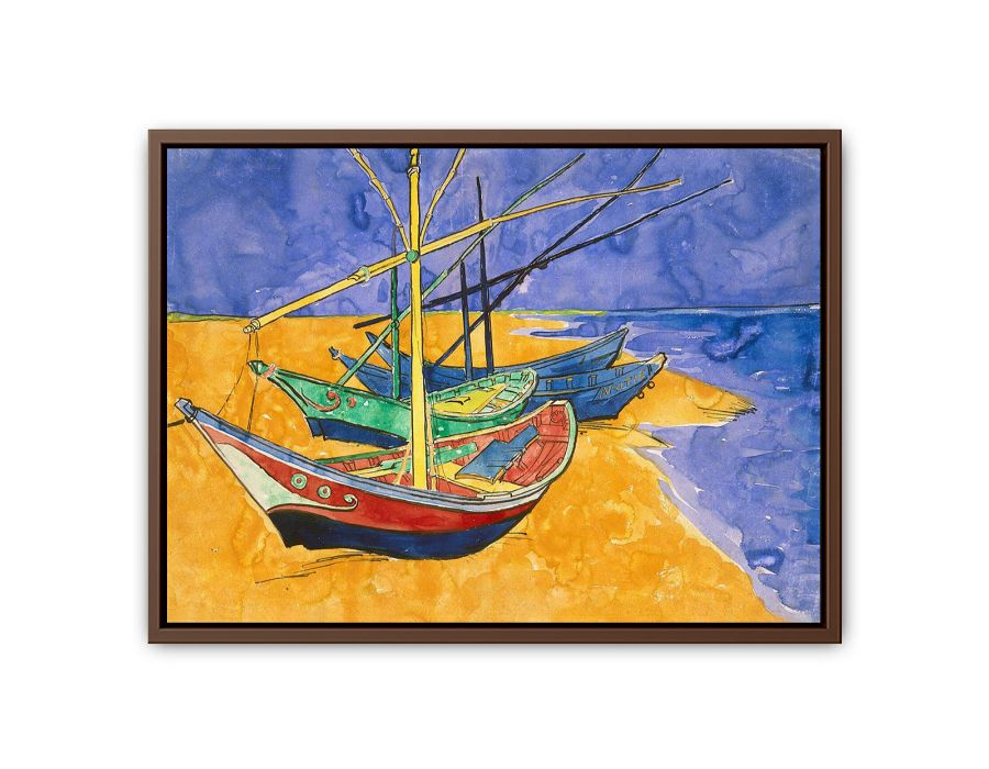 Fishing Boats by Van Gogh - Premium Canvas Print for Art Lovers - BEYRUN