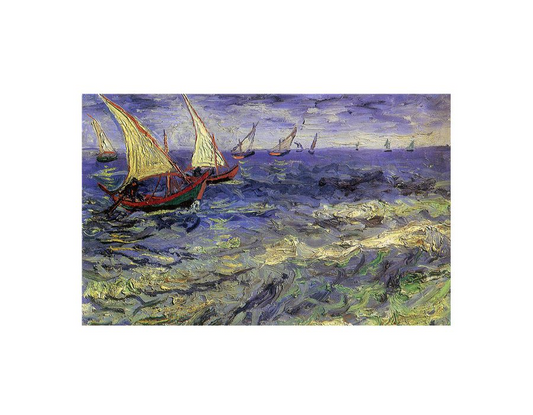 Van Gogh Boats Painting Canvas Print - Classic Art Reproduction for Home & Office Decor - BEYRUN